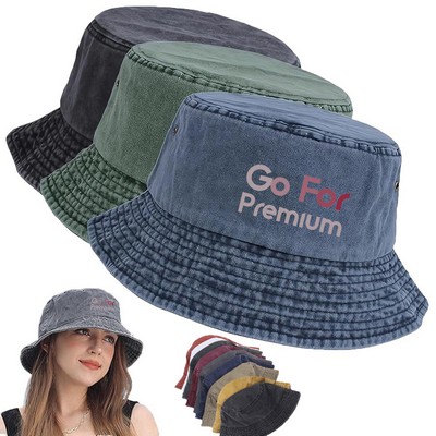 Vintage Bucket Hat - Unisex 100% Cotton & Denim