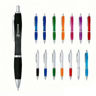 Plastic Pen Cushioned Grip Retractable