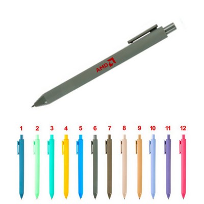 Macaron Pastel Gel Pen – Rubberized Retractable Promotional Pen