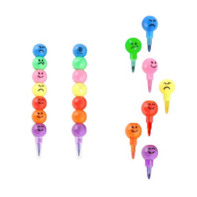 Emotional Face Ball Stackable Crayon